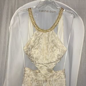 Gold and white Egyptian like prom dress